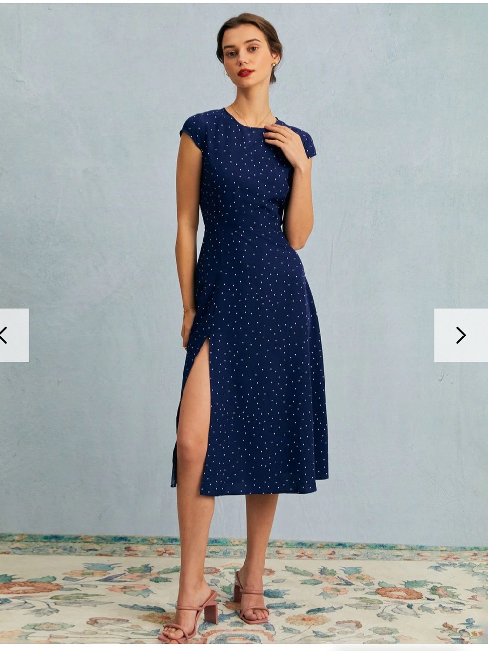 RIHOAS a-line polka dot midi dress